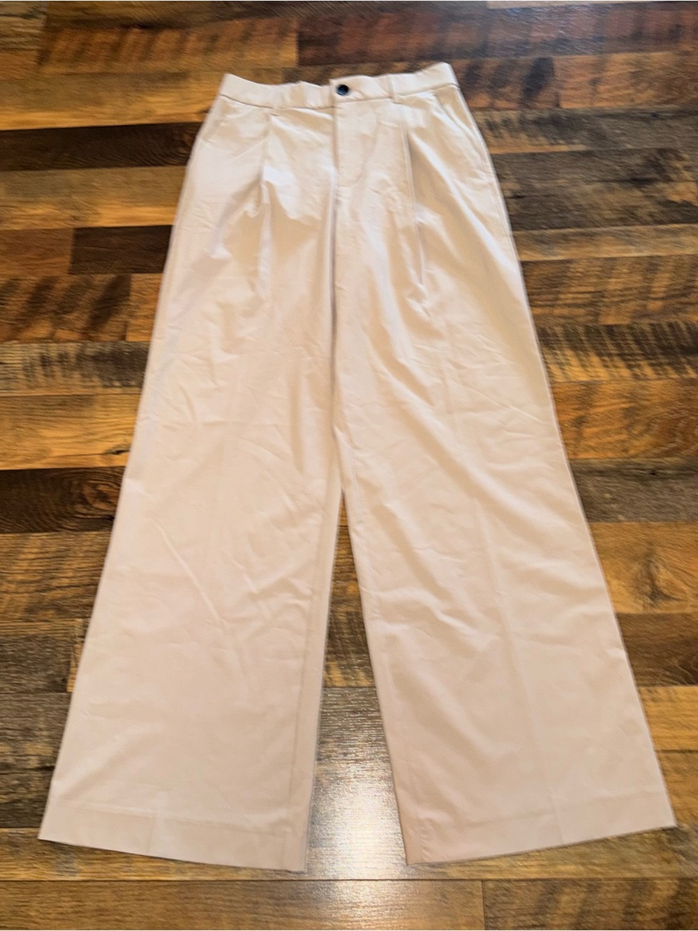 Zara Wide-Leg Pants in Light Beige